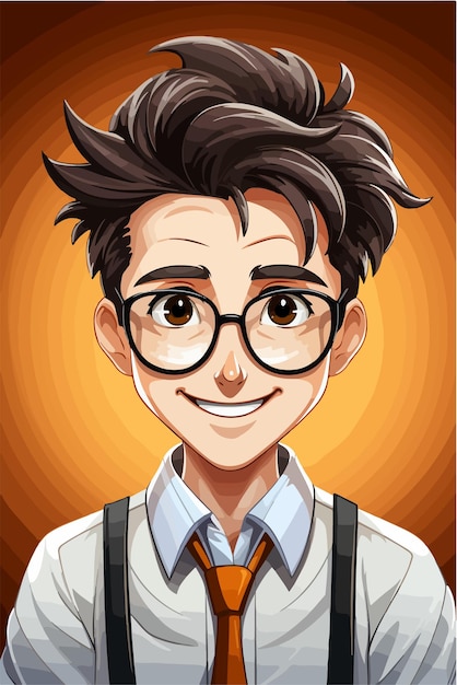 Anime style male teacher