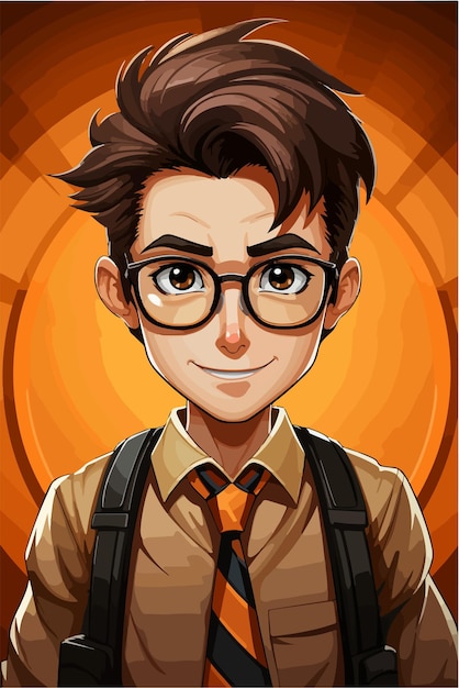 Vector anime style male teacher