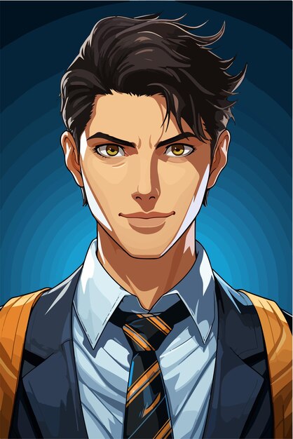 Anime style male teacher