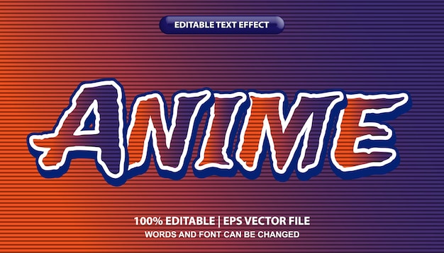 Vector anime text, editable text effect, japanese anime titele font style