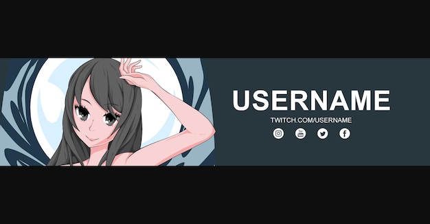 Modello di progettazione di banner di anime twitch