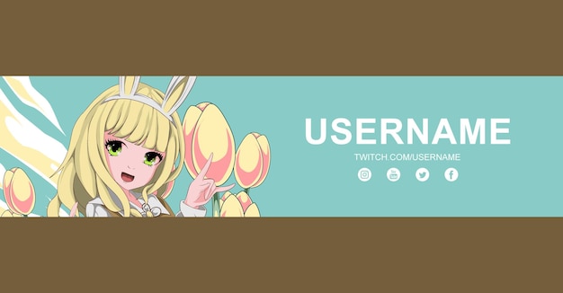 anime twitch banner design template
