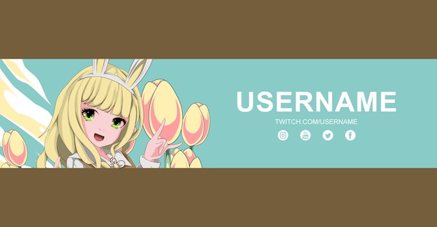 Modello di progettazione di banner di anime twitch