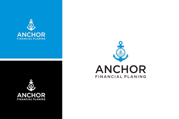anker haven financiële schaven logo ontwerp vector