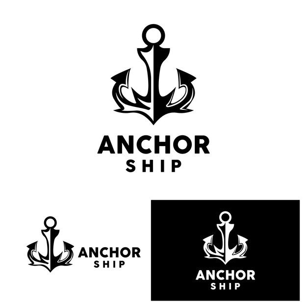 Anker Logo Eenvoudig Elegant Ontwerp Maritiem Schip Vector Icon Symbol Illustratie