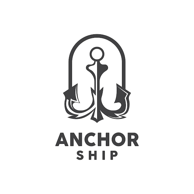 Anker Logo Eenvoudig Elegant Ontwerp Nautisch Schip Vector Pictogram Symbool Illustratie