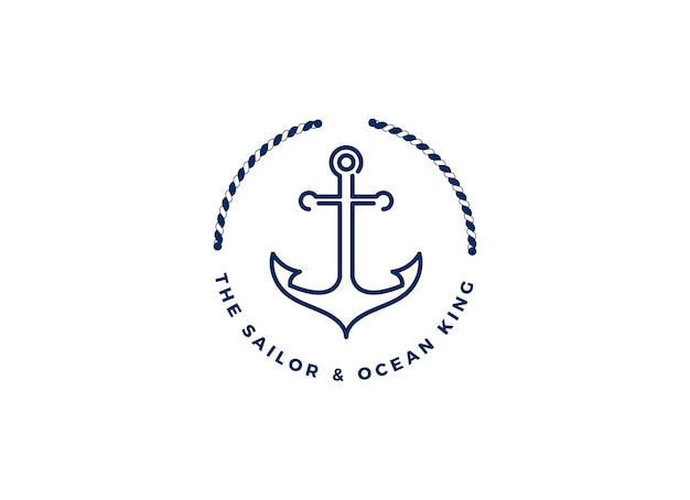 Anker voor Marine Ship Boat logo-ontwerp