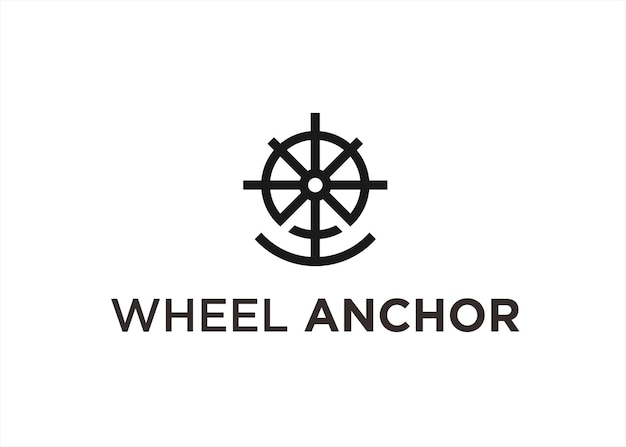 anker wiel logo ontwerp vectorillustratie