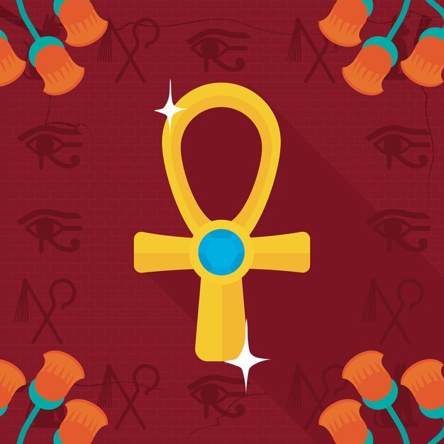 Vector ankh amulet design