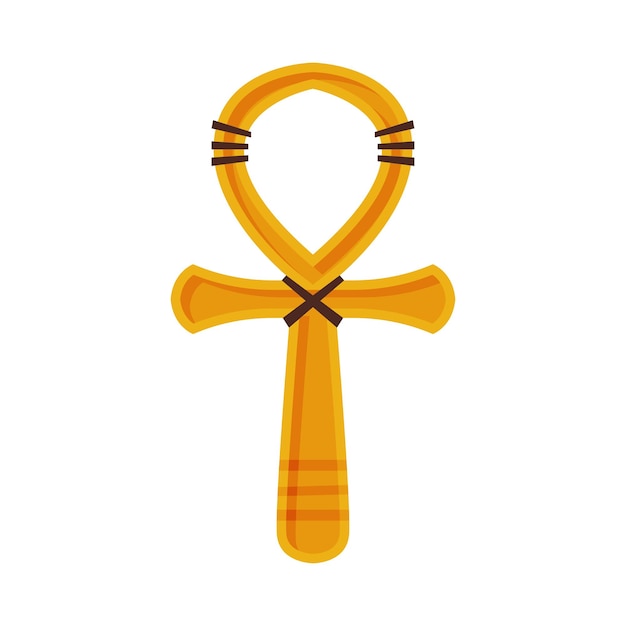 Ankh Cross Ancient Religious Sign of Egypt Flat Style Vector Illustration on White Background