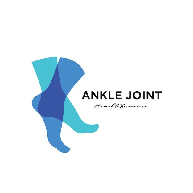 Ankle foot podiatry vector line logo icon illustration design