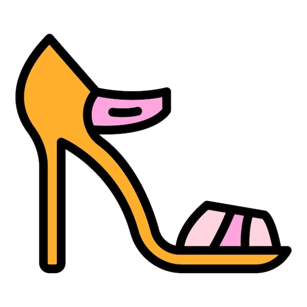 Vector ankle sandals icon outline ankle sandals vector icon color flat isolated