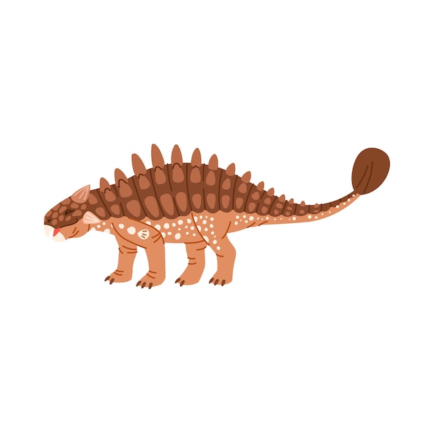 Ankylosaurus met knuppelstaart geïsoleerde cartoon Dino