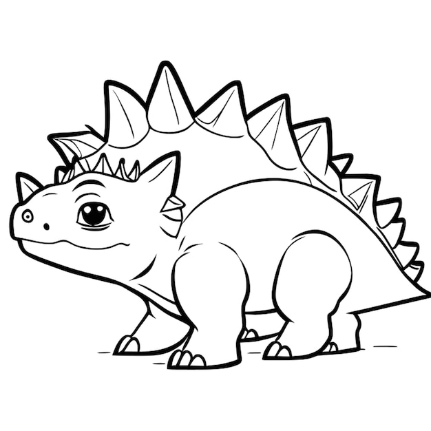 Ankylosaurus vector illustratie lijnkunst