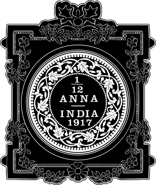 anna india half cent dollar coin and vintage frame handmade silhouette 1