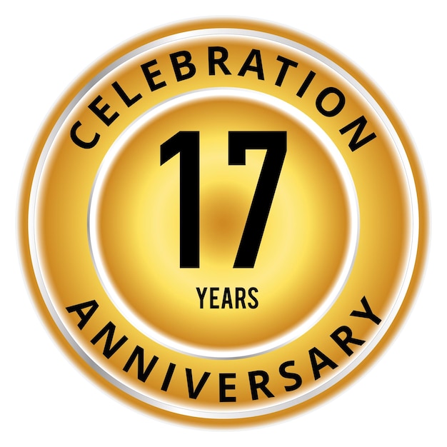 Anniversary Badge in gold and black luxury symbol