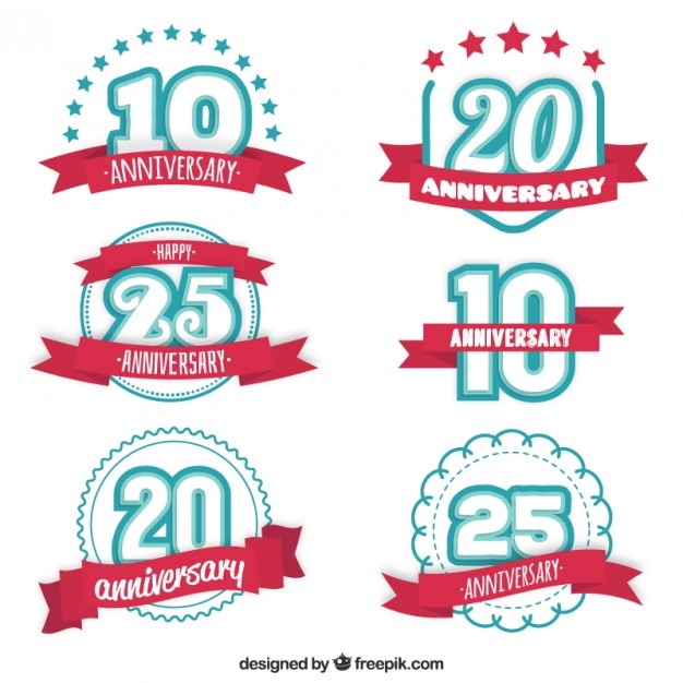 Vector anniversary badges pak