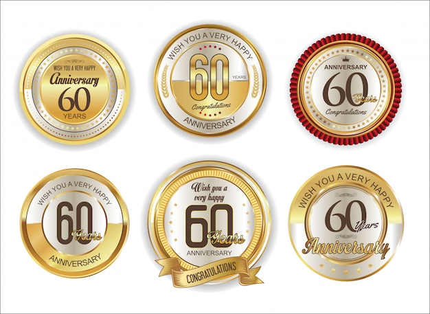 Vector anniversary badges