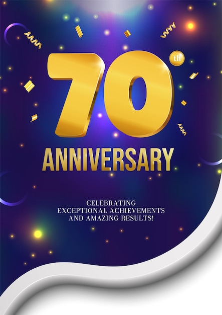 Anniversary celebration flyer poster design 70 years