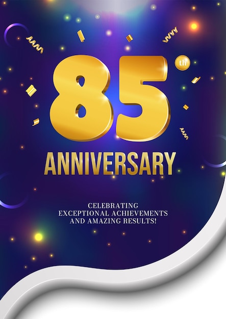 Anniversary celebration flyer poster design 85 years
