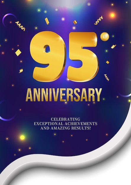 Anniversary celebration flyer poster design 95 years