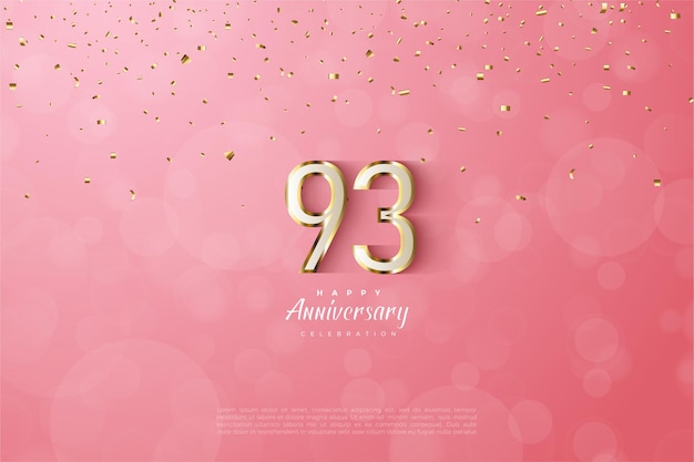 Celebrazione dell'anniversario con un concetto di sfondo molto bello e numeri per il 93° anniversario