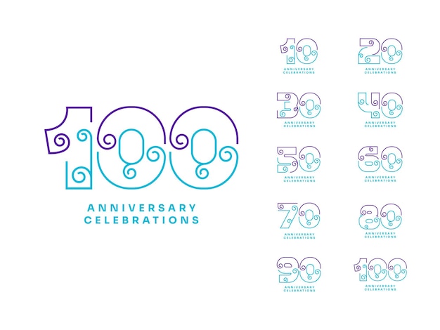 Vettore celebrazioni anniversario logo collezioni template