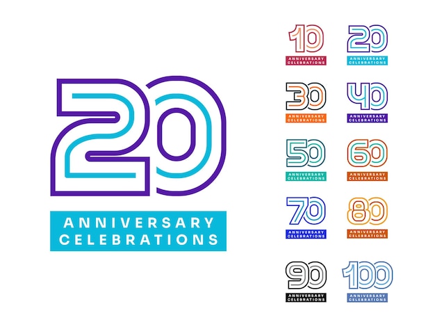 Vector anniversary celebrations logo colletions template