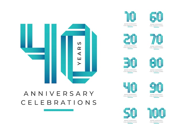 Vector anniversary celebrations logo colletions template