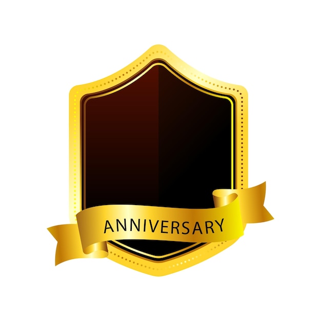 anniversary emblem sticker gold