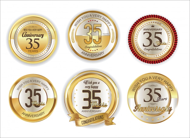 Anniversary golden badges