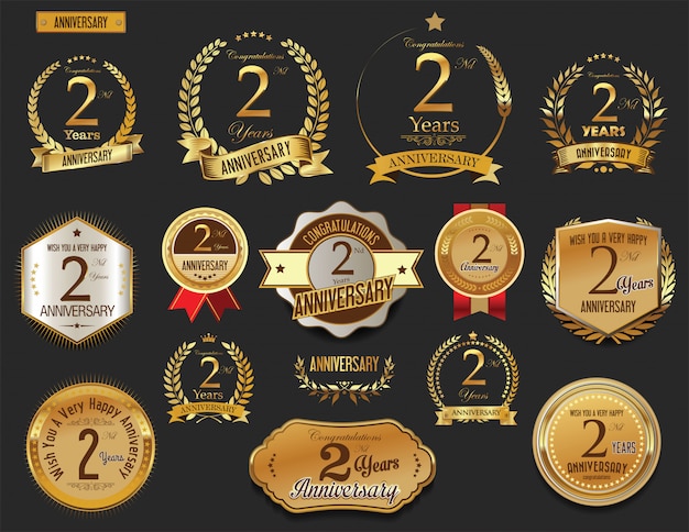 Anniversary golden labels collection