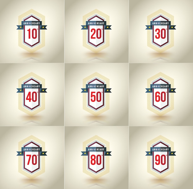 anniversary icon set 