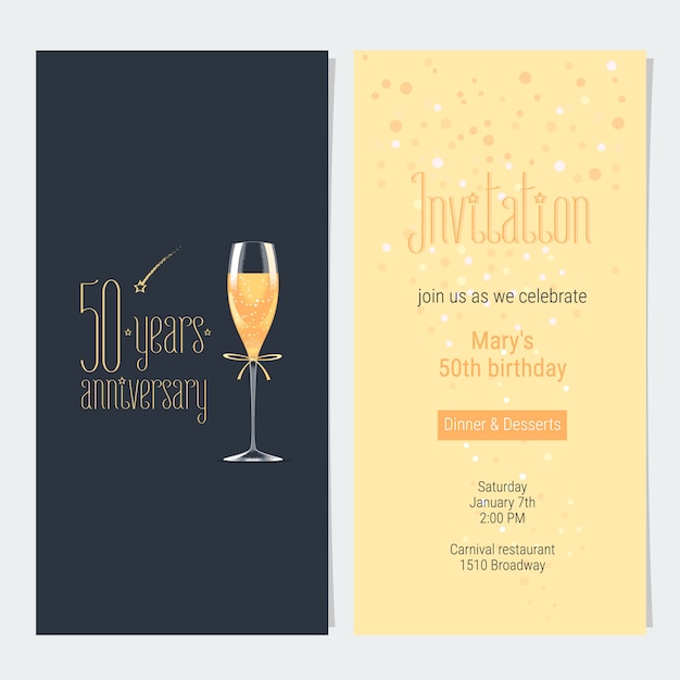 Vector anniversary invitation  card