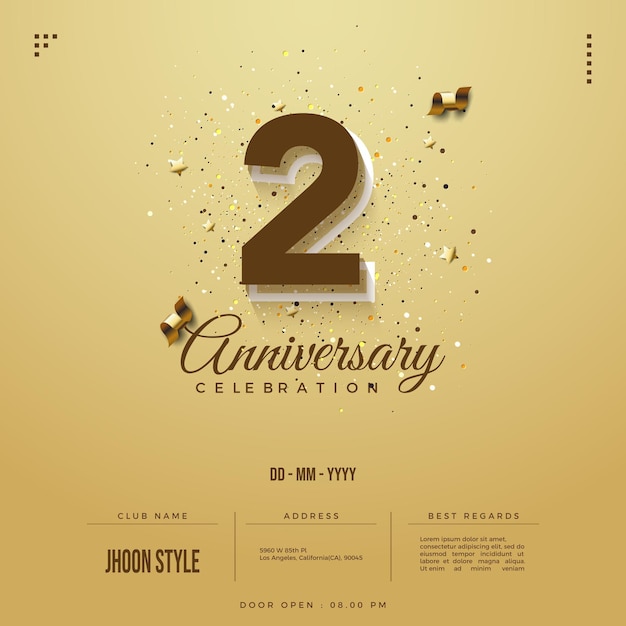 Vector anniversary invitations with numbers and date of the party