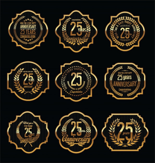 Vector anniversary labels