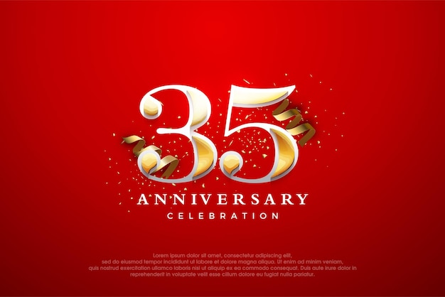 Юбилейный номер современный премиум векторный фон к 35-летию Премиум вектор для плаката баннер празднование поздравления