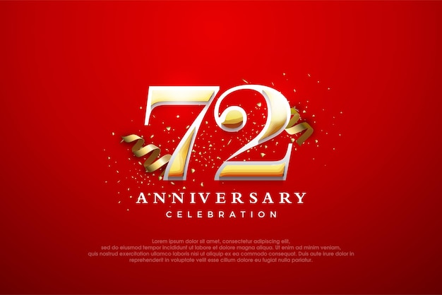 Anniversary number modern premium vector background for 72nd anniversary premium vector for poster banner celebration greeting