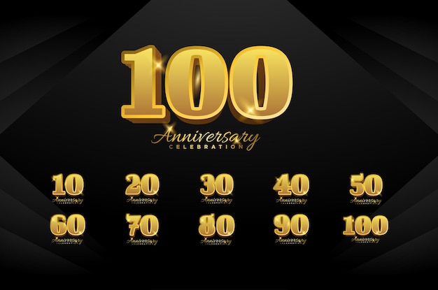 Anniversary Number Vector Design Collectie