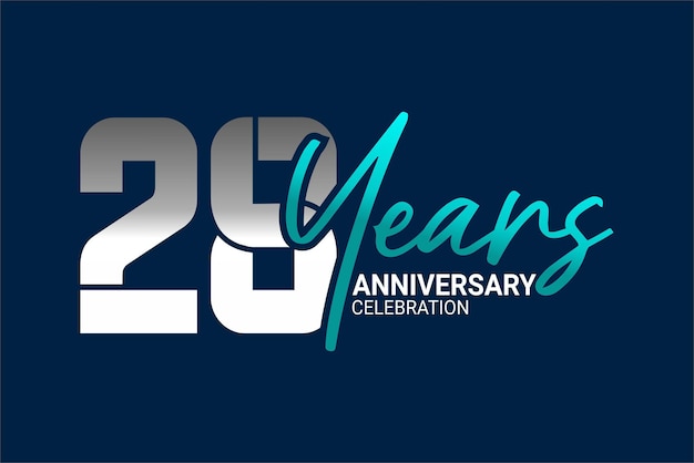 Vector anniversary set in blue and gray on a dark blue background for a festive moment