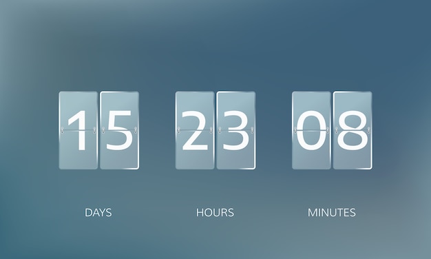 announce countdown design. count days, hours and minutes. illustration