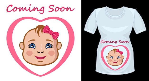 Announcement pregnancy Baby in heart frame print shirt