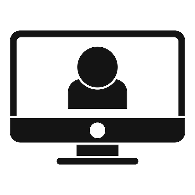 アナウンサー オンライン アイコン Web デザインの白い背景で隔離のアナウンサー オンライン ベクトル アイコンのシンプルなイラスト
