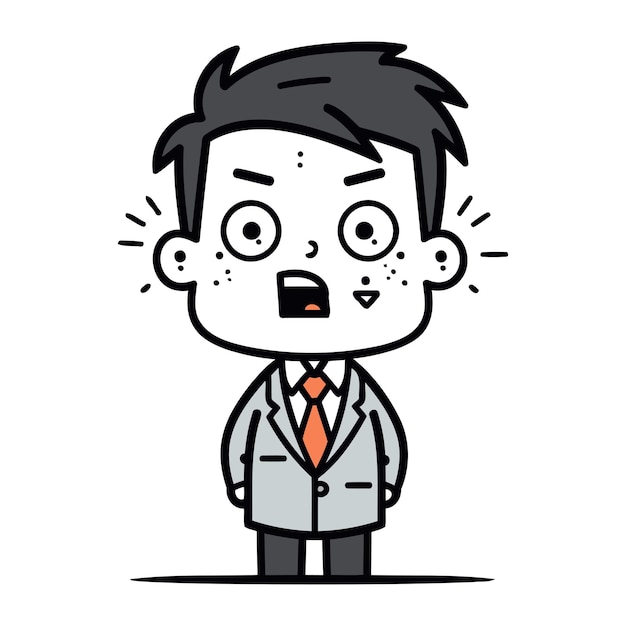 Annoyed businessman cartoon vector illustration