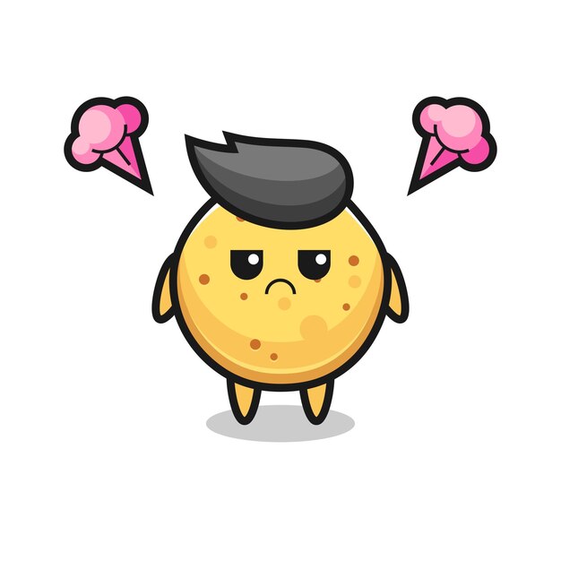 Annoyed expression of the cute potato chip cartoon character , cute design