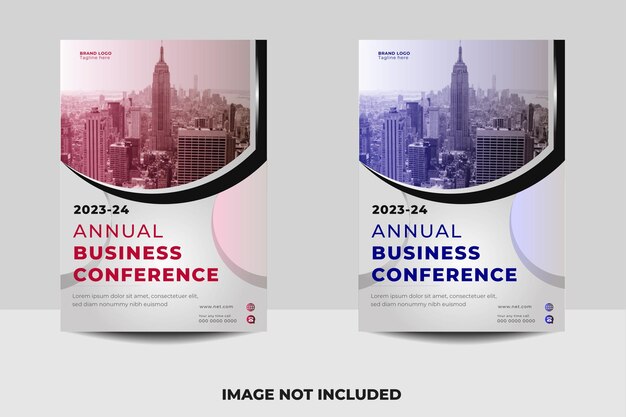 Vector annual business conference flyer design template