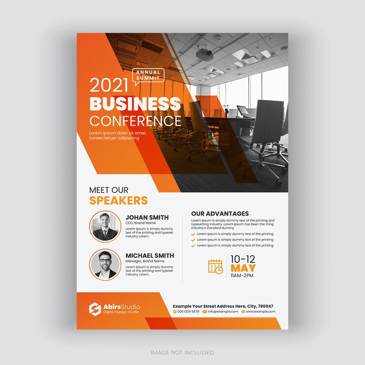 Vector annual business conference flyer template  