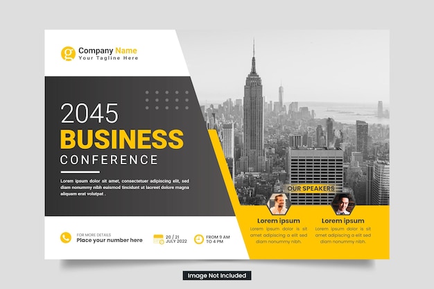 Annual business conference online live webinar and social media post template design