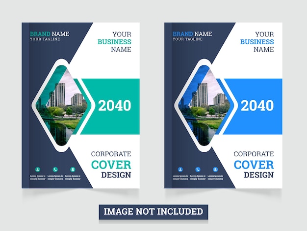 Annual business corporate book cover design template in a4