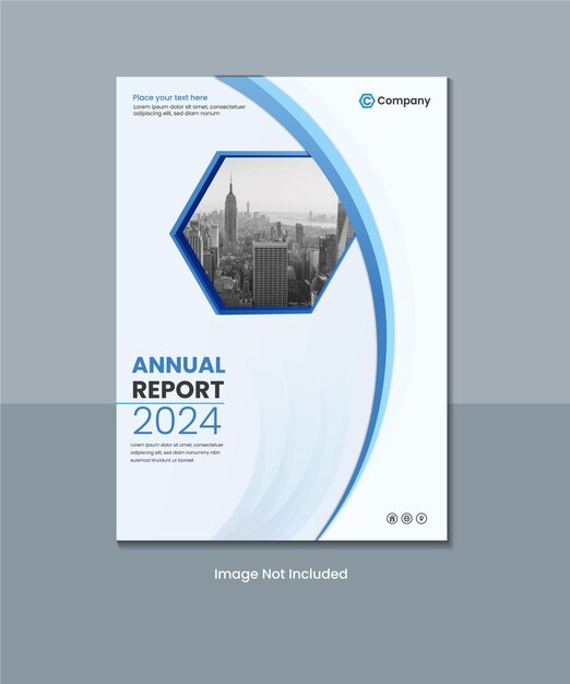 Annual business report abstract shape book cover